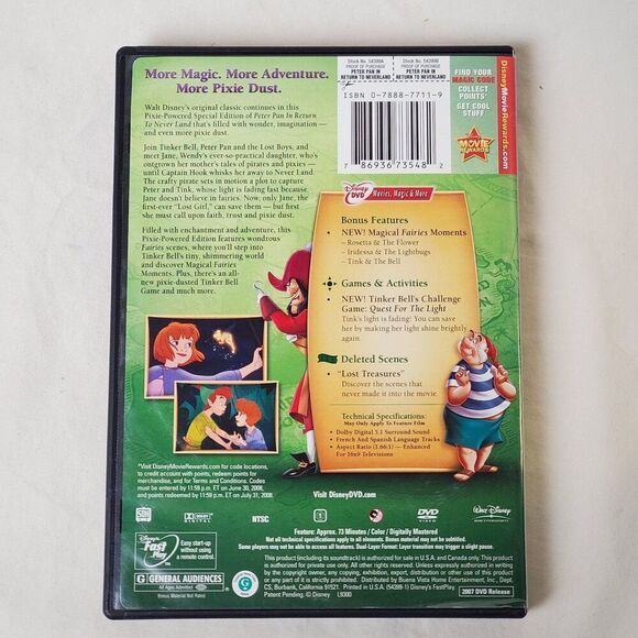 PETER PAN IN RETURN TO NEVER LAND (DVD) - Picture 3 of 4